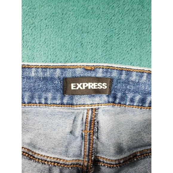 Express Jeans Size 30x32 Mens Blue Pants Denim Baggy Mid Rise Slim Straight - Picture 3 of 14